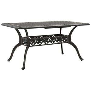 vidaXL Mesa de jardim 150x90x72 cm alum&iacute;nio fundido bronze