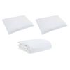 vidaXL Conjunto de Edredom com travesseiro 3 pcs Branco Pena de ganso