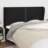vidaXL Cabeceira de cama c/ abas tecido 203x23x118/128 cm preto