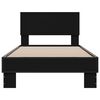 vidaXL Estrutura de cama 75x190 cm derivados de madeira e metal preto