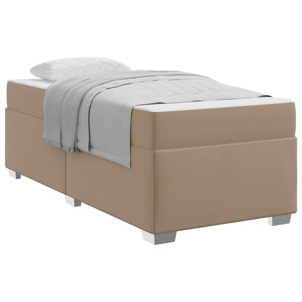 vidaXL Estrutura da Cama com colchão Cappuccino 80 x 200 cm tecido