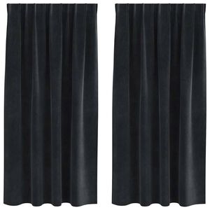 vidaXL Cortinas opacas 2 pcs Preto 140 x 175 cm Veludo