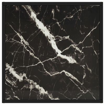 vidaXL Mesa de centro 60x60x35 cm vidro mármore preto