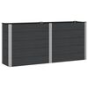 vidaXL Canteiro de jardim elevado Preto 200 x 50 x 91 cm alu.