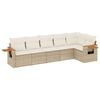 vidaXL 6 pcs conjunto de sof&aacute;s p/ jardim com almofad&otilde;es vime PE bege