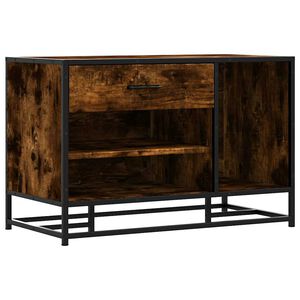 vidaXL Banco para cal&ccedil;ado carvalho fumado 80x40x53,5 cm madeira metal