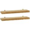 vidaXL Prateleiras de parede 2 pcs 60x15x4 cm madeira de teca maci&ccedil;a