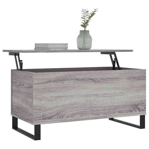 vidaXL Mesa de centro 90x44,5x45 cm derivados de madeira cinza sonoma