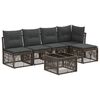 vidaXL Conjunto de Sof&aacute; de Jardim 6 unid. Cinzento vime PE