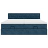 vidaXL Cama otomana com colch&otilde;es/LEDs 200x200 cm veludo azul-escuro