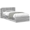 vidaXL Estrutura de Cama com Armazenamento e Cabeceira Sonoma cinzento