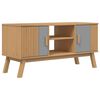 vidaXL M&oacute;vel de TV OLDEN 114x43x57cm pinho maci&ccedil;o cinzento e castanho