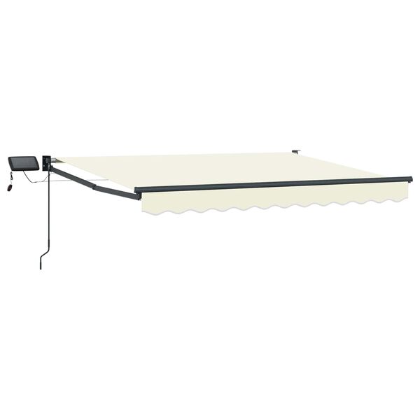 vidaXL Toldo retr&aacute;til manual com LEDs Creme 2,5 x 2 m
