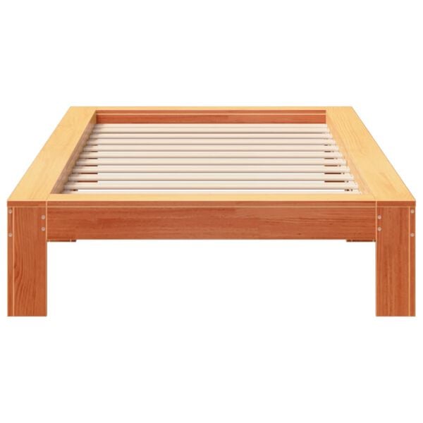 vidaXL Cama sem colch&atilde;o 75x190 cm madeira de pinho maci&ccedil;a castanho-mel
