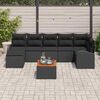 vidaXL Conjunto de Sof&aacute; de Jardim com almofada 8 pcs Preto vime PE