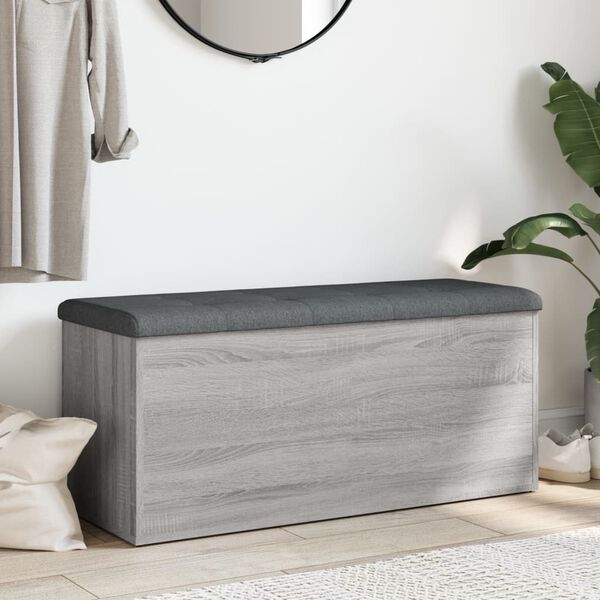 vidaXL Banco arruma&ccedil;&atilde;o 102x42x45 cm derivados madeira cinzento sonoma