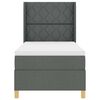 vidaXL Cama Box Spring com colch&atilde;o Cinzento escuro 90 x 200 cm tecido