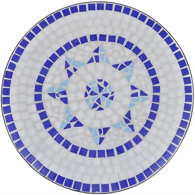 vidaXL Mesa de bistrô 60 cm mosaico azul e branco