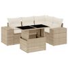 vidaXL 5 pcs conjunto de sof&aacute;s p/ jardim com almofad&otilde;es vime PE bege