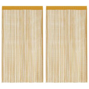 vidaXL Cortinas de fios 2 pcs 100x250 cm dourado
