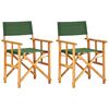 vidaXL Cadeiras de realizador 2 pcs madeira de ac&aacute;cia maci&ccedil;a verde