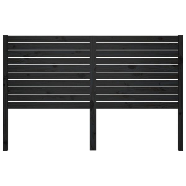 vidaXL Cabeceira de cama 146x4x100 cm pinho maciço preto