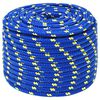 vidaXL Corda de barco 14 mm 25 m polipropileno azul
