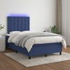 vidaXL Cama box spring c/ colch&atilde;o e LED 120x200 cm tecido azul