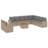 vidaXL 11 pcs conj. sof&aacute;s jardim c/ almofad&otilde;es vime PE bege misturado