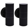 vidaXL Candeeiros parede ilumina&ccedil;&atilde;o sup/inf exterior 2 pcs a&ccedil;o inox.