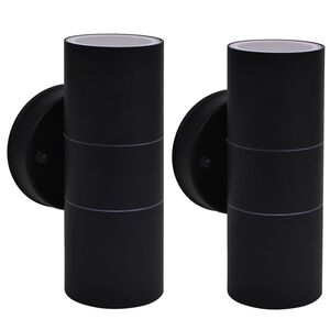 vidaXL Candeeiros parede ilumina&ccedil;&atilde;o sup/inf exterior 2 pcs a&ccedil;o inox.