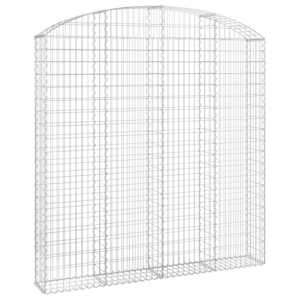 vidaXL Cesto gabi&atilde;o arqueado 200x30x200/220 cm ferro galvanizado