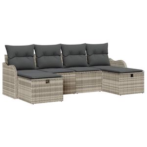 vidaXL Conjunto de Sof&aacute;s 6 unid. 6-N&uacute;mero de lugares Cinzento-claro