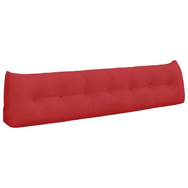 vidaXL Travesseiro para Costas Vermelho 200 x 24 x 50 cm tecido