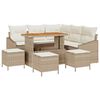 vidaXL Conjunto de Sof&aacute; de Jardim 9 unid. 8-N&uacute;mero de lugares Bege