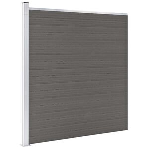 vidaXL Painel de veda&ccedil;&atilde;o para jardim 175x186 cm WPC cinzento