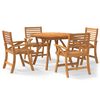 vidaXL Conjunto de jantar p/ jardim 5 pcs madeira de ac&aacute;cia maci&ccedil;a