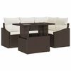 vidaXL Conjunto de Sof&aacute; de Jardim 5 unid. Marrom e Creme