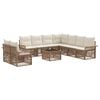 vidaXL Conjunto de Sof&aacute; de Jardim 10 unid. Bege vime PE
