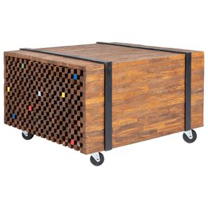 vidaXL Mesa lateral em teca 60x60x38 cm