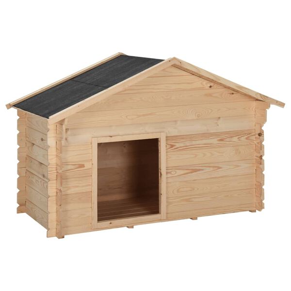 vidaXL Casota para cão 145x70x100,6 cm madeira de pinho maciça 14 mm