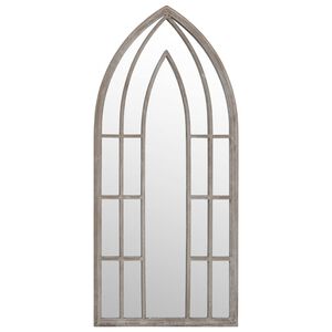 vidaXL Espelho de jardim p/ uso exterior ferro 100x45 cm cor de areia
