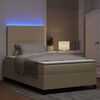 vidaXL Cama Box Spring LED Cinza Claro e Branco 120 x 190 cm
