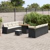 vidaXL Conjunto de Sof&aacute; de Jardim 11 pcs Preto vime PE