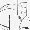 vidaXL Arco de Jardim Floral Preto 115 x 37 x 231 cm