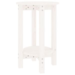 vidaXL Mesa de centro &Oslash; 40x60 cm madeira de pinho maci&ccedil;a branco