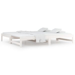 vidaXL Sof&aacute;-cama de puxar 2x(90x200) cm pinho maci&ccedil;o branco