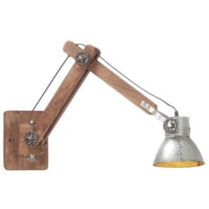 vidaXL Candeeiro de parede redondo estilo industrial E27 prateado