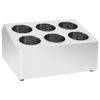vidaXL Porta-talheres 6 escorredores quadrado a&ccedil;o inoxid&aacute;vel