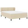 vidaXL Cama Box com colch&atilde;o com cabeceira Creme 160 x 200 cm tecido